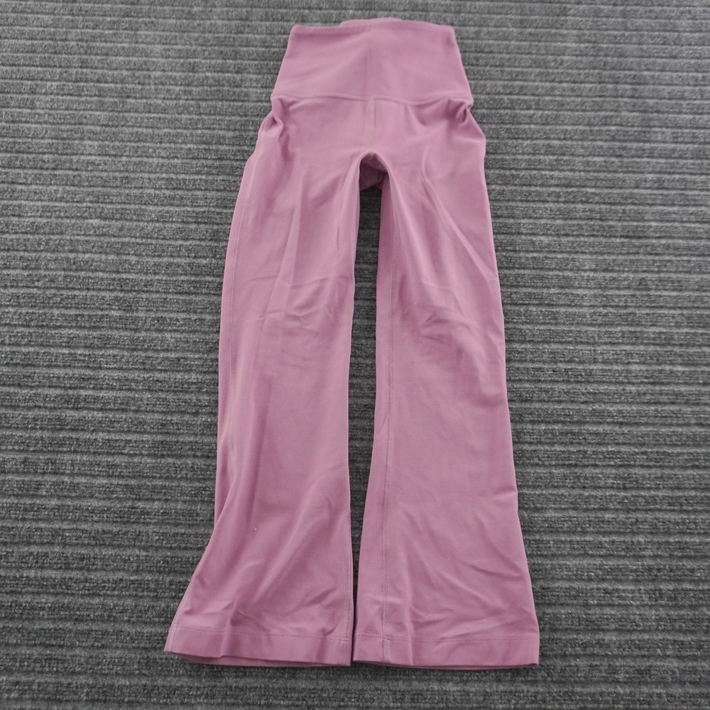 Lululemon Athletica Yoga Pants Womens 4 Pink High Rise Wide Leg Crop